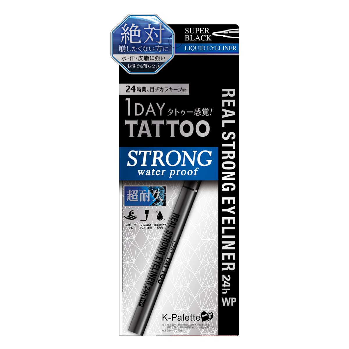 K-Palette Real Strong Eyeliner 24h WP Super Black Beauty Cuore   