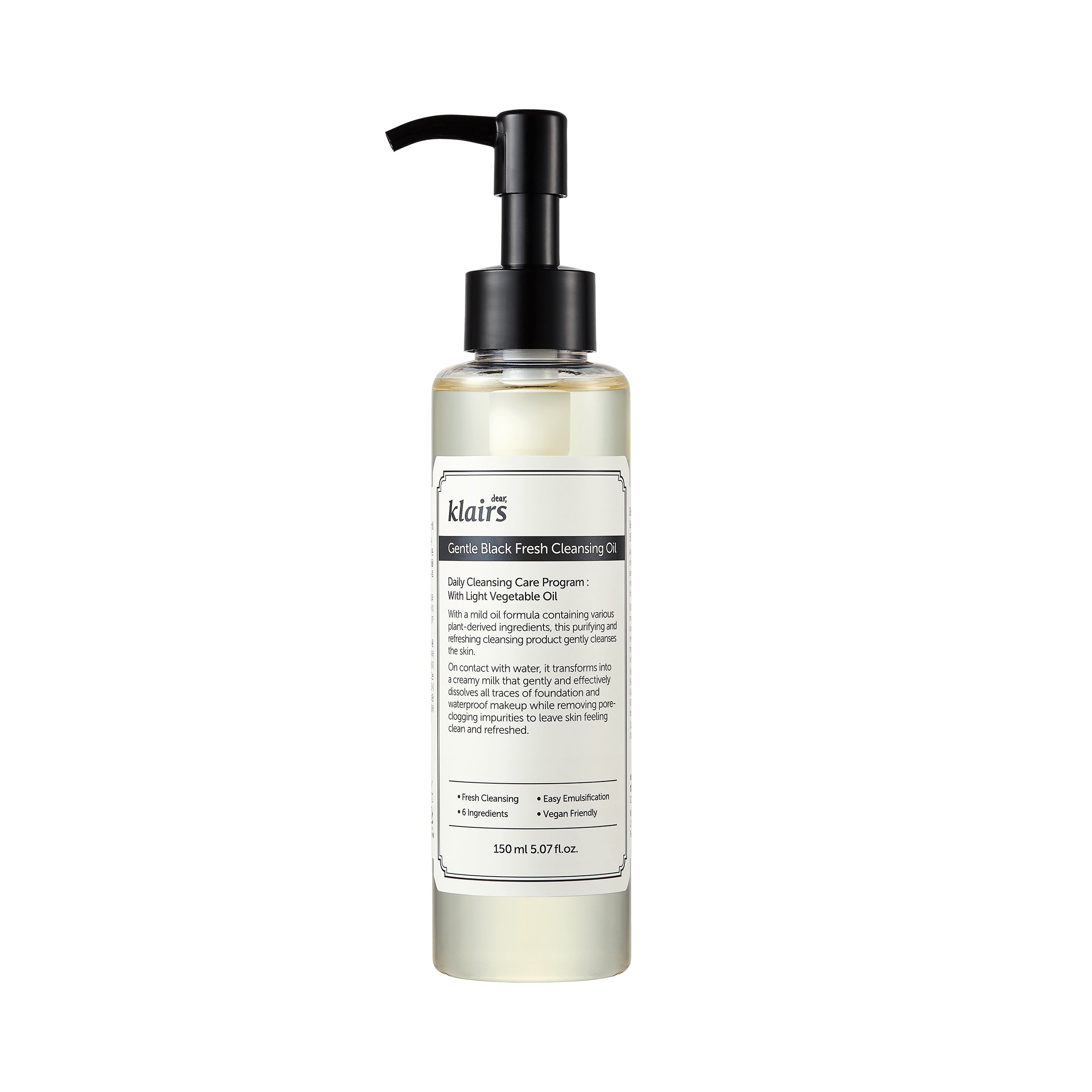 Klairs Gentle Black Fresh Cleansing Oil Beauty Dear Klairs 150ml  