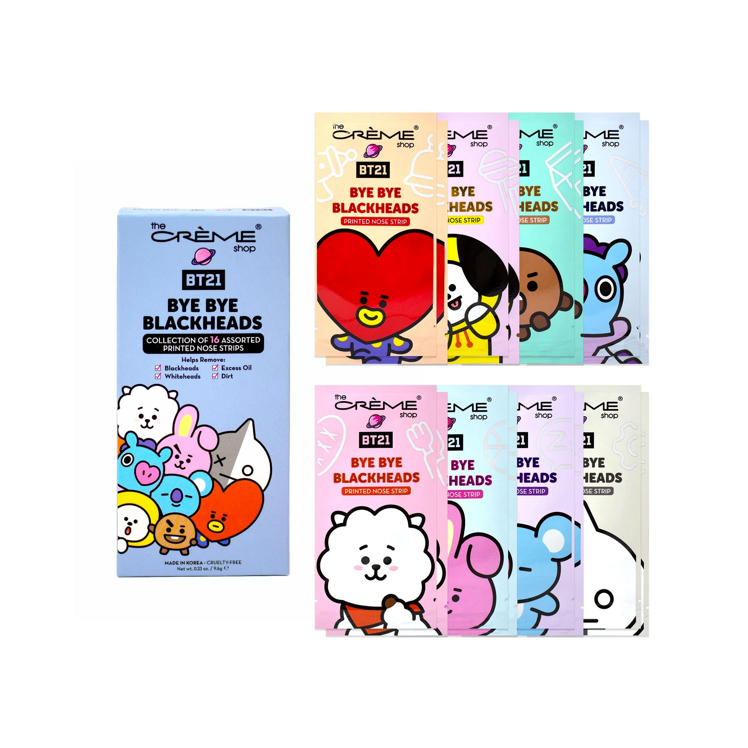 The Creme Shop BT21 Bye bye Blackheads Pore Strips Beauty The Creme Shop   
